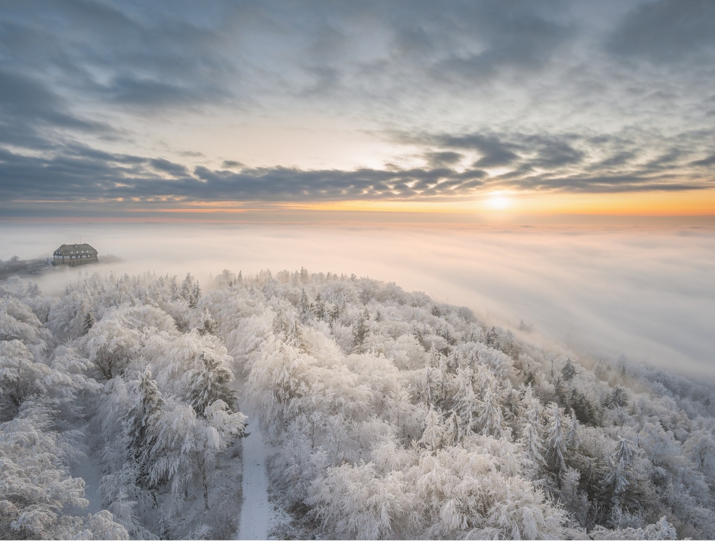 Blick von der Brandhöhe zum Oybin.